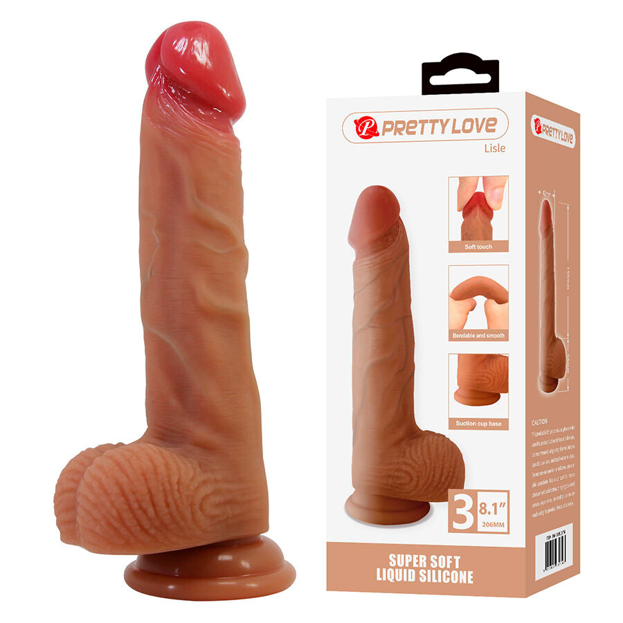 PRETTY LOVE - LISLE REALISTIC DILDO WITH SUCTION CUP 20.6 CM -Ø- 4.2 CM
