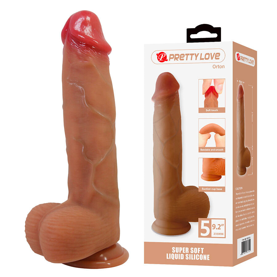 PRETTY LOVE - ORTON REALISTIC DILDO WITH SUCTION CUP 23.5 CM -Ø- 4.9 CM