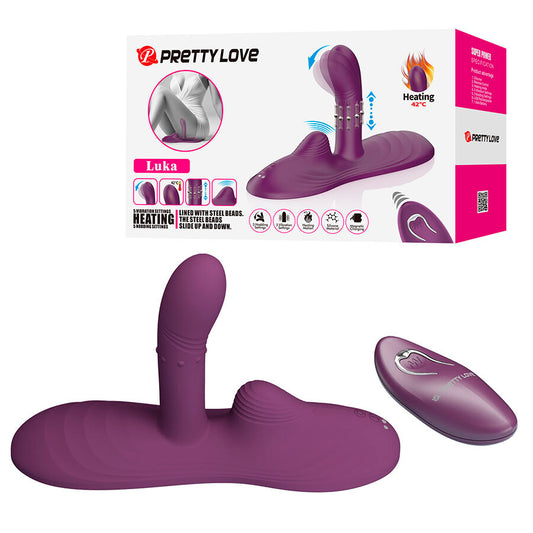 PRETTY LOVE - LUKA WIBRATOR DO SIEDZENIA Z EFEKTEM GRZANIA I PILOTEM