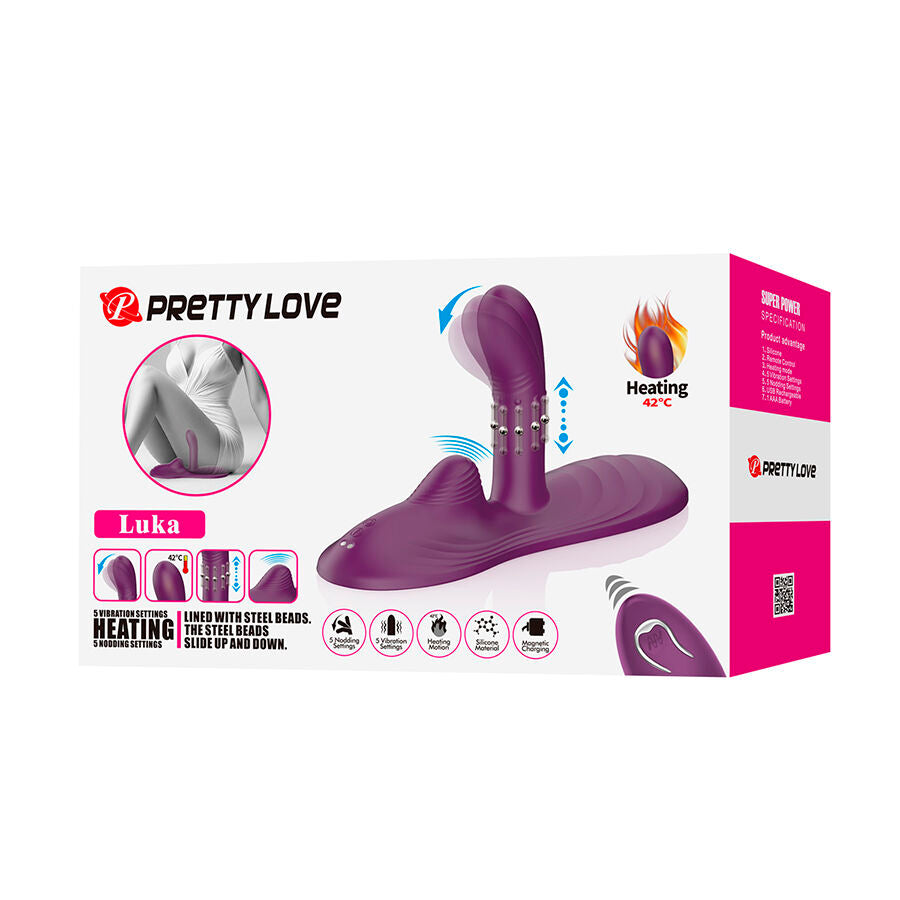 PRETTY LOVE - LUKA SIT-DOWN VIBRATOR WITH HEAT EFFECT AND REMOTE CONTROL