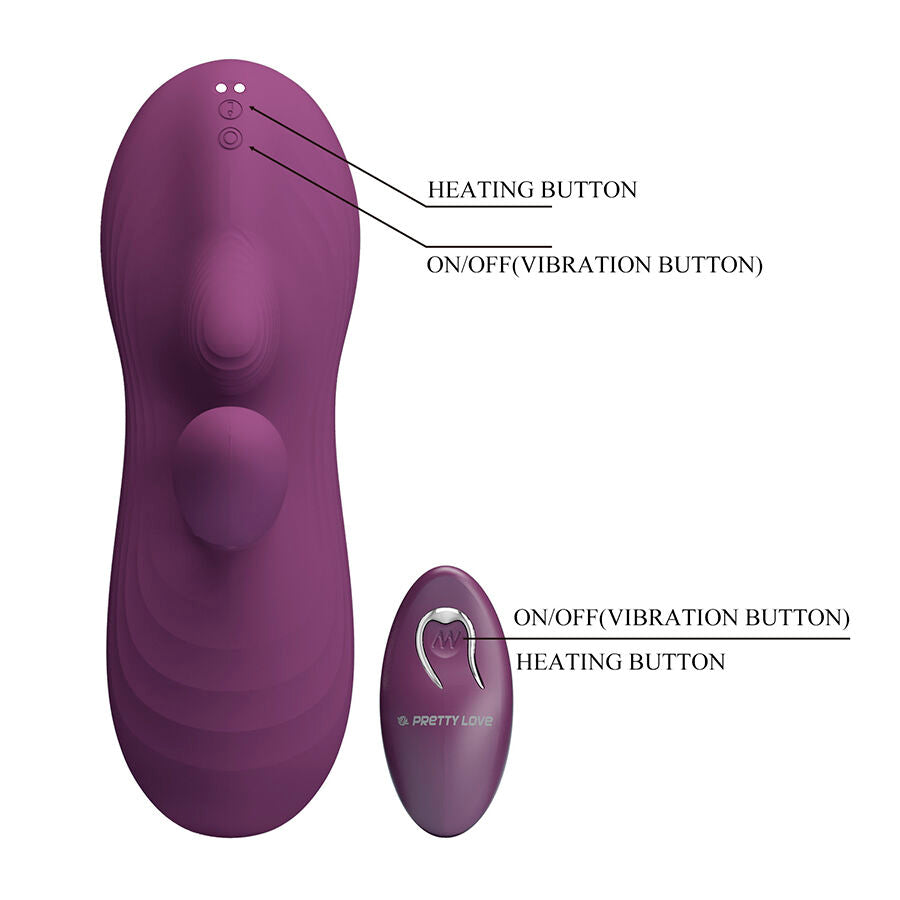 PRETTY LOVE - LUKA SIT-DOWN VIBRATOR WITH HEAT EFFECT AND REMOTE CONTROL