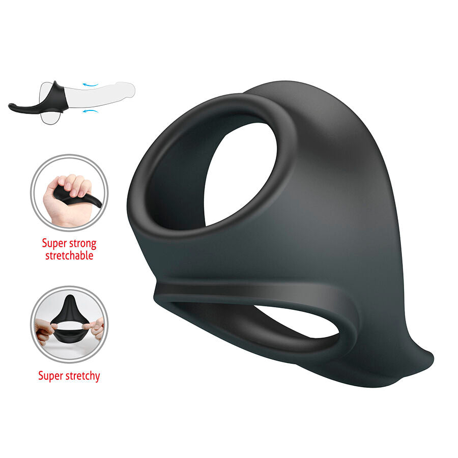 CRAZY BULL - ZADOK ERGONOMIC RING WITH PERINEAL STIMULATOR