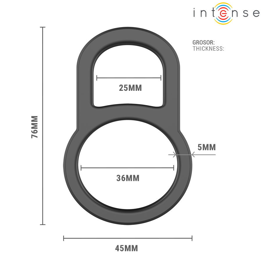 INTENSE - CONLETH ADJUSTABLE DOUBLE PENIS RING MODEL 3