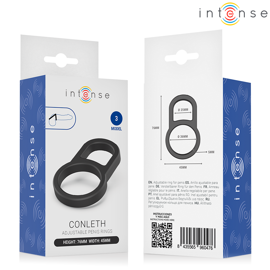INTENSE - CONLETH ADJUSTABLE DOUBLE PENIS RING MODEL 3