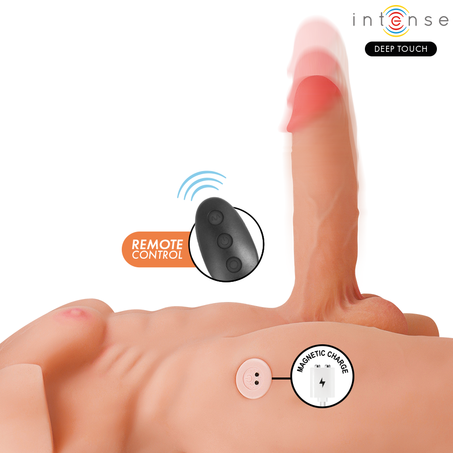 INTENSE DEEP TOUCH - MARTY TORSO WITH ANUS AND REALISTIC DILDO WITH PUSHING AND VIBRATION, REMOTE CONTROL, 6.2 KG