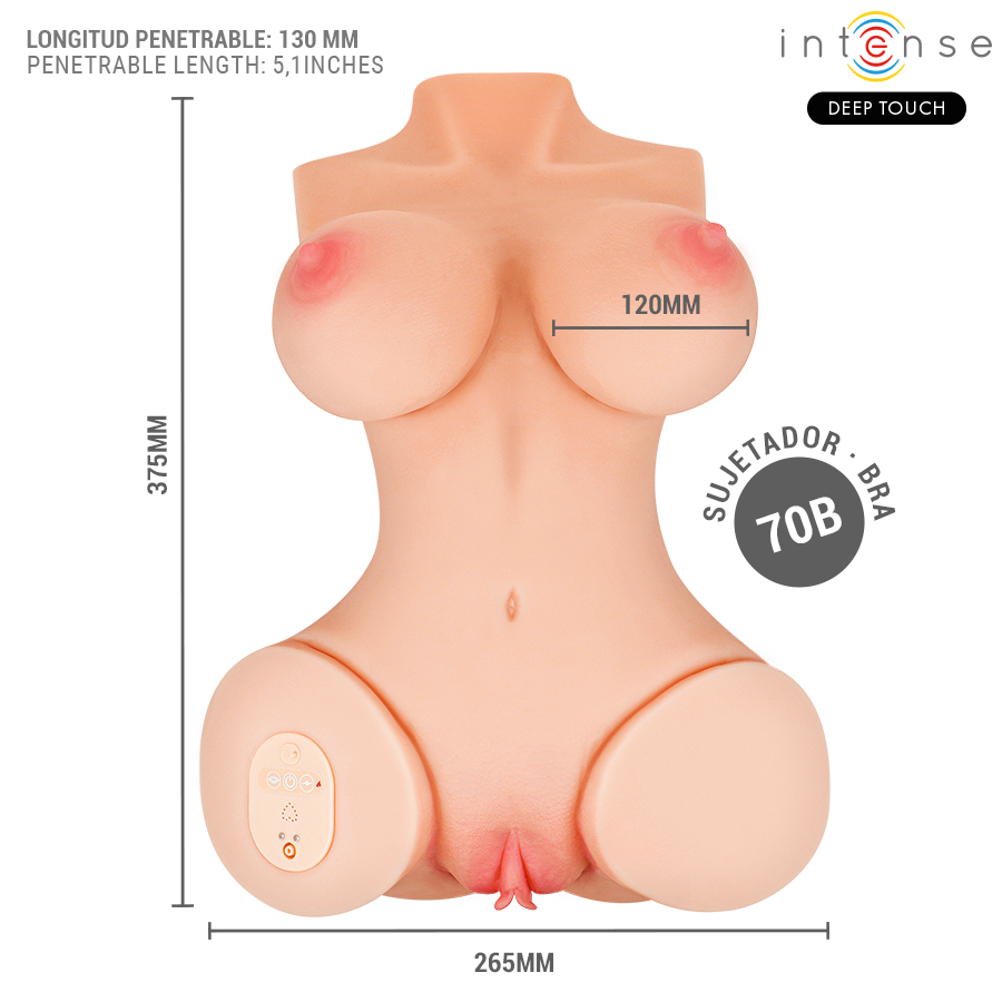 INTENSE DEEP TOUCH - VERO TORSO VAGINA WITH SUCTION, HEAT, VIBRATION AND VOICE EFFECTS L 5.5 KG