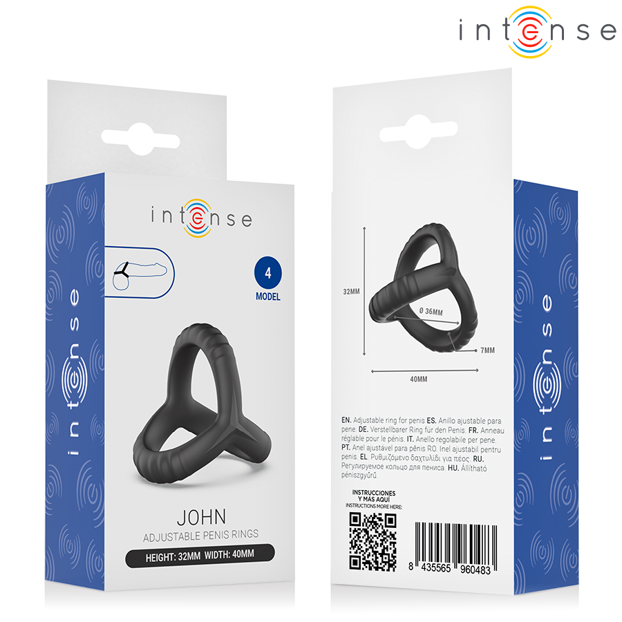 INTENSE - JOHN ADJUSTABLE TRIPLE PENIS RING MODEL 4