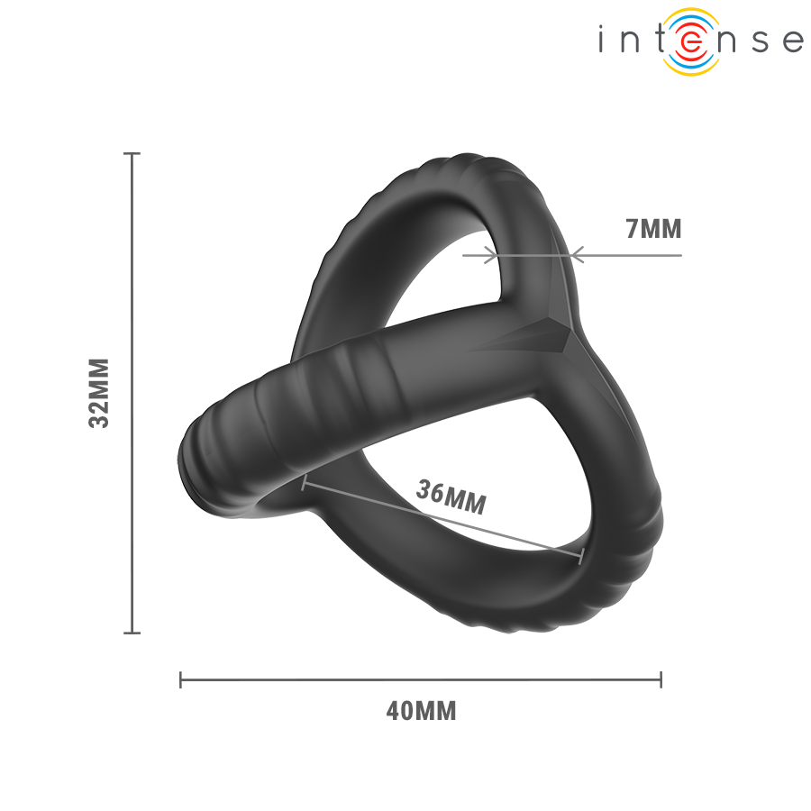 INTENSE - JOHN ADJUSTABLE TRIPLE PENIS RING MODEL 4