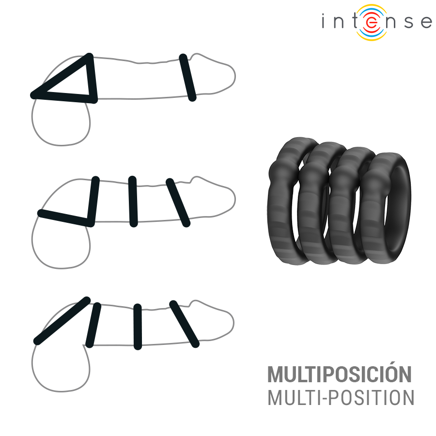INTENSE - MICHIEL SET OF 4 PENIS RINGS MODEL 10