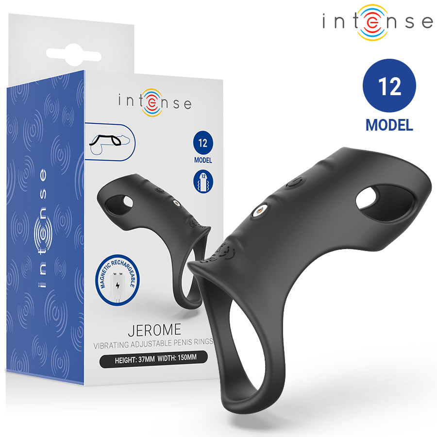 INTENSE - JEROME ADJUSTABLE VIBRATING PENIS RING MODEL 12