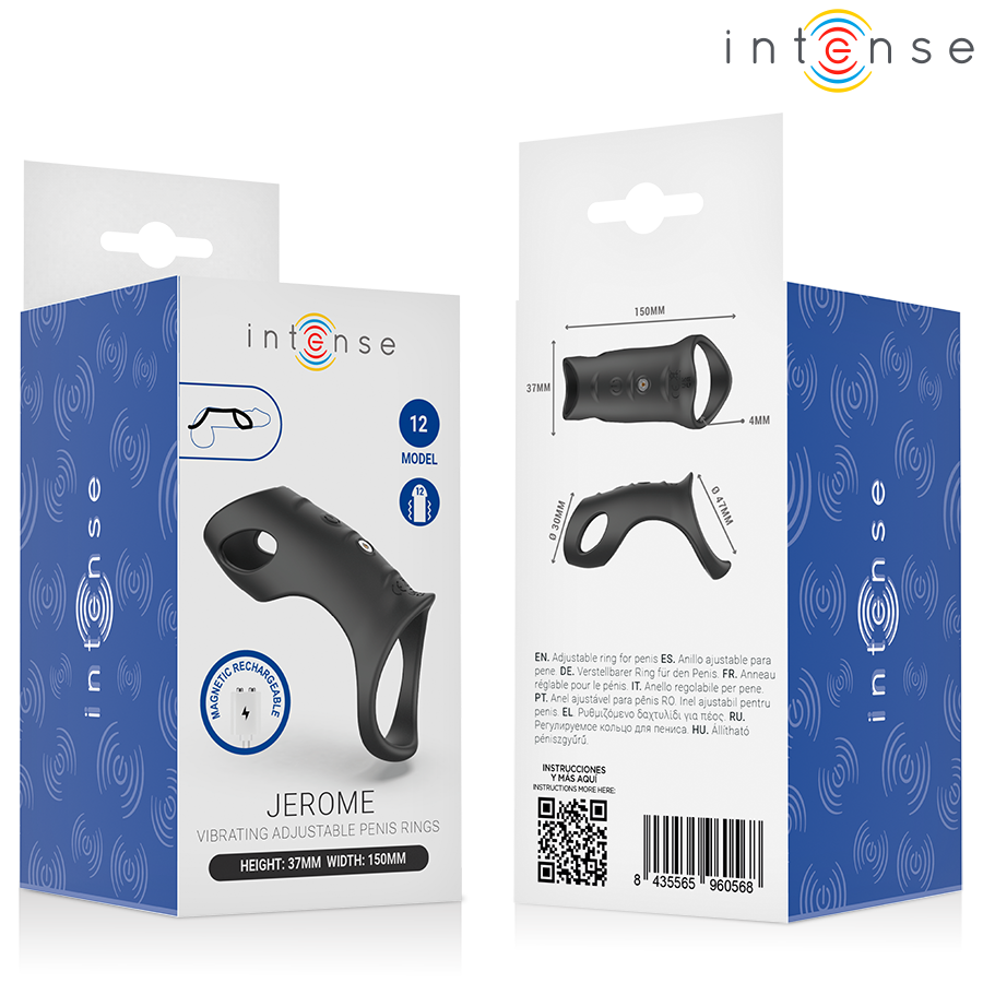 INTENSE - JEROME ADJUSTABLE VIBRATING PENIS RING MODEL 12