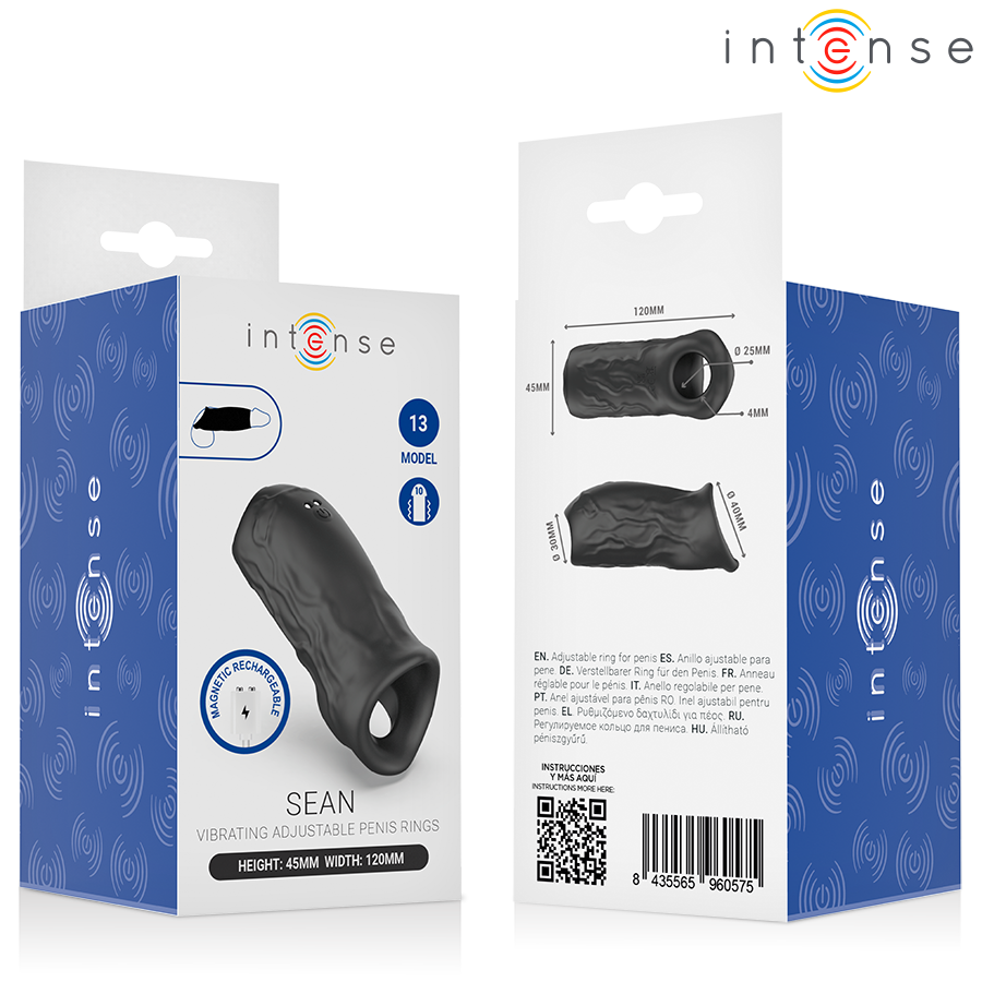 INTENSE - SEAN VIBRATING ADJUSTABLE PENIS RING MODEL 13