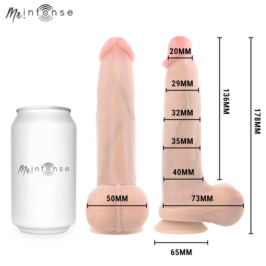 MR INTENSE - BRUCE S SILICONE DILDO WITH TESTICLES 17.8 CM -Ø- 4 CM