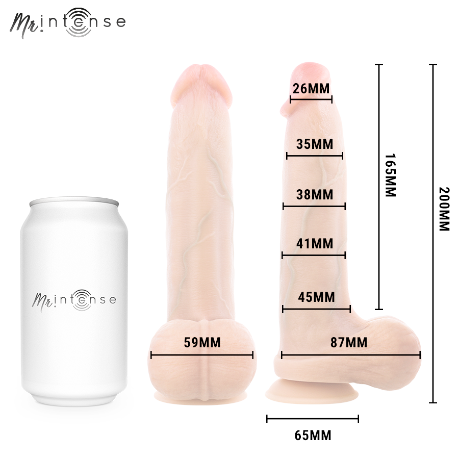 MR INTENSE - BRUCE M SILICONE DILDO WITH TESTICLES 20 CM -Ø- 4.5 CM
