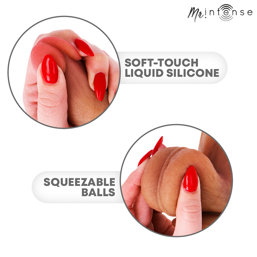 MR INTENSE - BRUCE M SILICONE DILDO WITH TESTICLES 20 CM -Ø- 4.5 CM