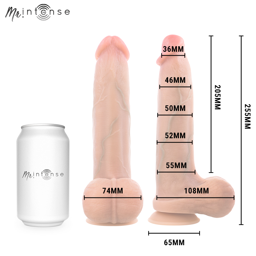 MR INTENSE - BRUCE XL SILICONE DILDO WITH TESTICLES 25.5 CM -Ø- 5.5 CM