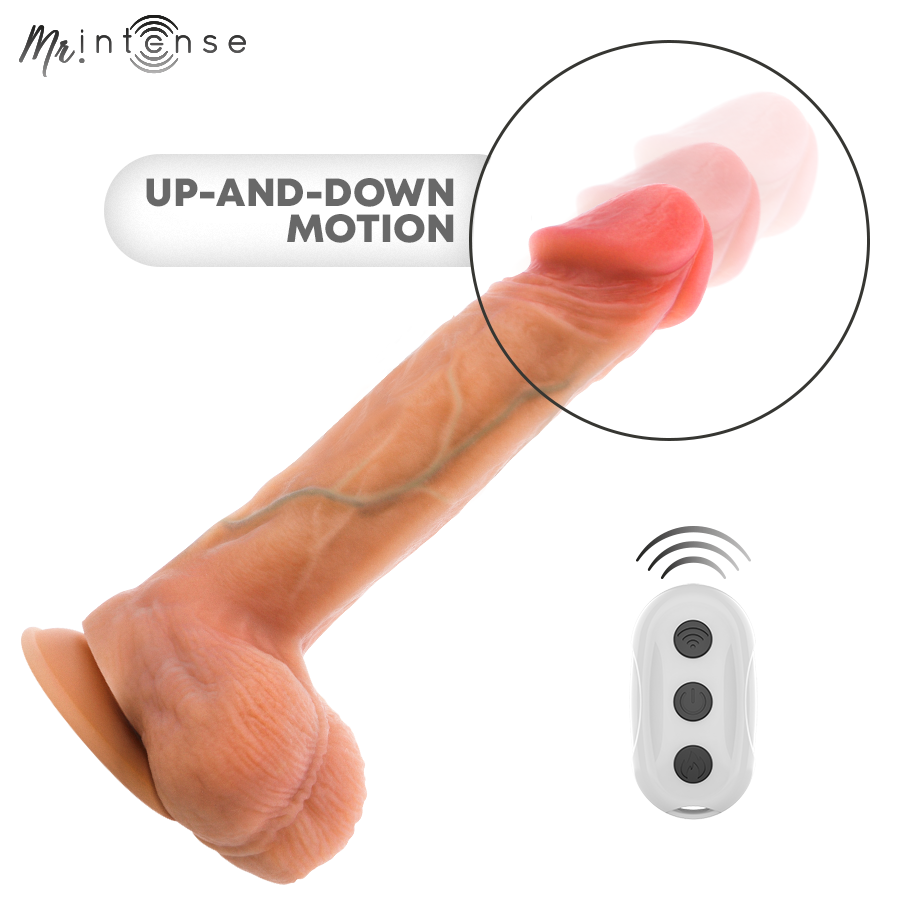 MR INTENSE - LOGAN VIBRATOR DILDO SILICONE WITH HEAT EFFECT AND REMOTE CONTROL 20 CM -Ø- 4,1 CM