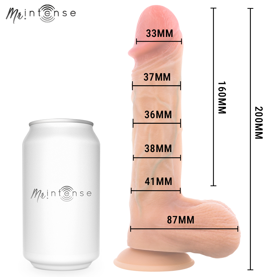 MR INTENSE - LOGAN VIBRATOR DILDO SILICONE WITH HEAT EFFECT AND REMOTE CONTROL 20 CM -Ø- 4,1 CM