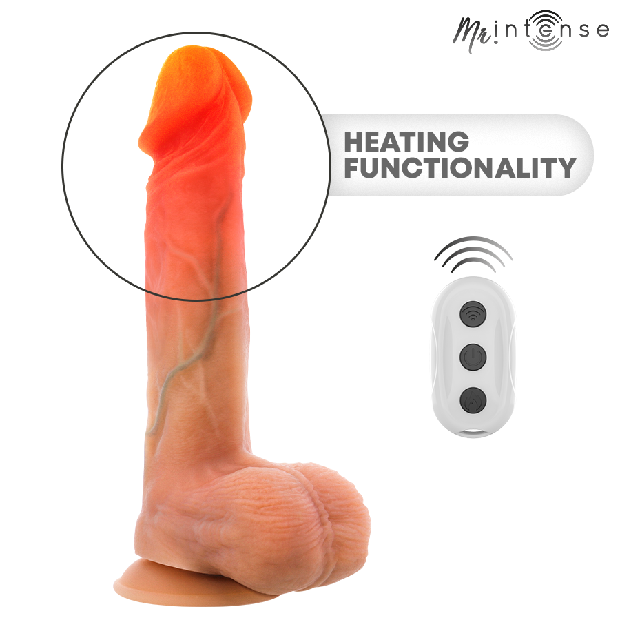 MR INTENSE - LOGAN VIBRATOR DILDO SILICONE WITH HEAT EFFECT AND REMOTE CONTROL 20 CM -Ø- 4,1 CM