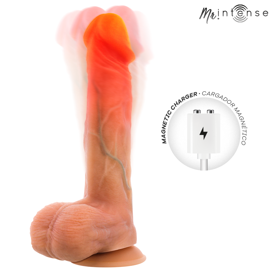 MR INTENSE - LOGAN VIBRATOR DILDO SILICONE WITH HEAT EFFECT AND REMOTE CONTROL 20 CM -Ø- 4,1 CM