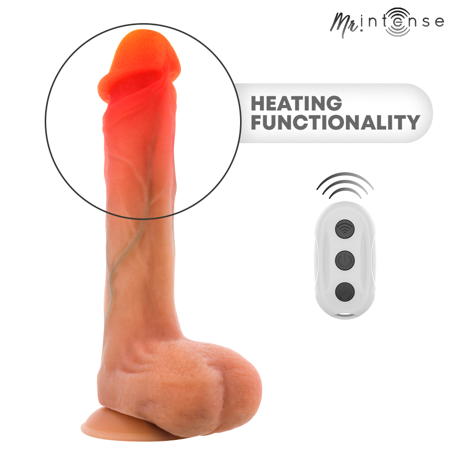 MR INTENSE - BRADLEY SILICONE VIBRATING DILDO WITH HEAT EFFECT AND REMOTE CONTROL 21 CM -Ø- 4.2 CM