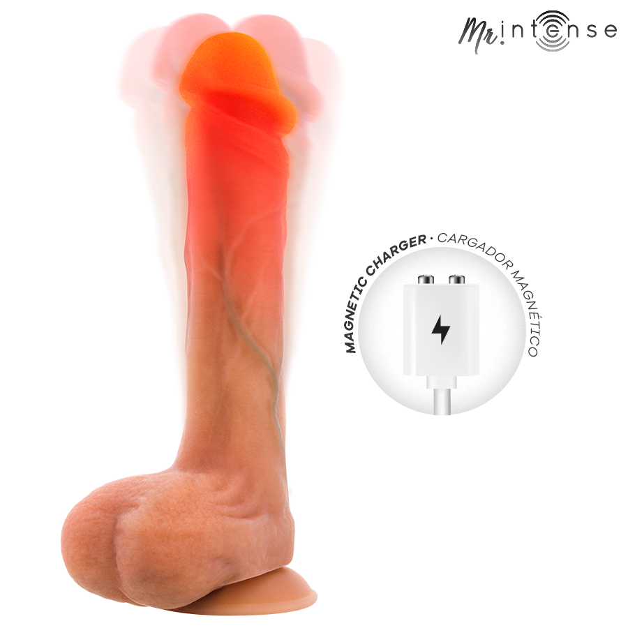 MR INTENSE - BRADLEY SILICONE VIBRATING DILDO WITH HEAT EFFECT AND REMOTE CONTROL 21 CM -Ø- 4.2 CM
