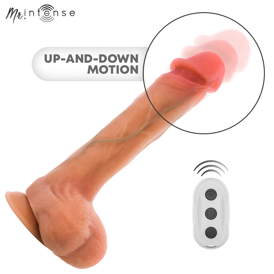MR INTENSE - BRADLEY SILICONE VIBRATING DILDO WITH HEAT EFFECT AND REMOTE CONTROL 21 CM -Ø- 4.2 CM