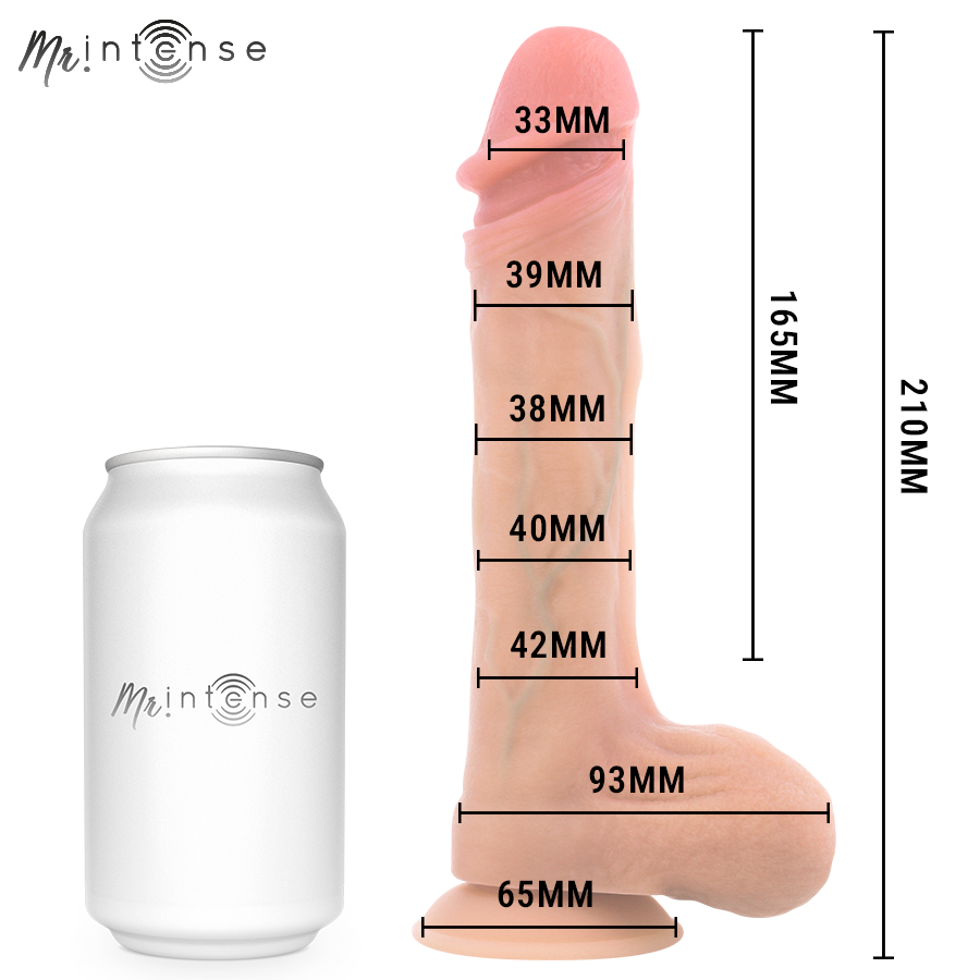 MR INTENSE - BRADLEY SILICONE VIBRATING DILDO WITH HEAT EFFECT AND REMOTE CONTROL 21 CM -Ø- 4.2 CM