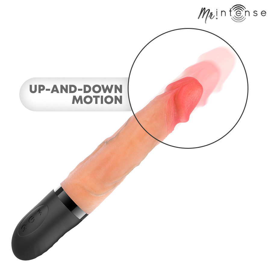 MR INTENSE - JEAN UP&DOWN VIBRATOR SILICONE WITH HEAT EFFECT 24 CM -Ø- 3.8 CM