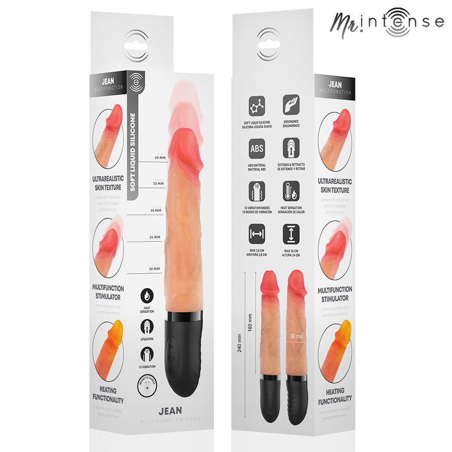 MR INTENSE - JEAN UP&DOWN VIBRATOR SILICONE WITH HEAT EFFECT 24 CM -Ø- 3.8 CM