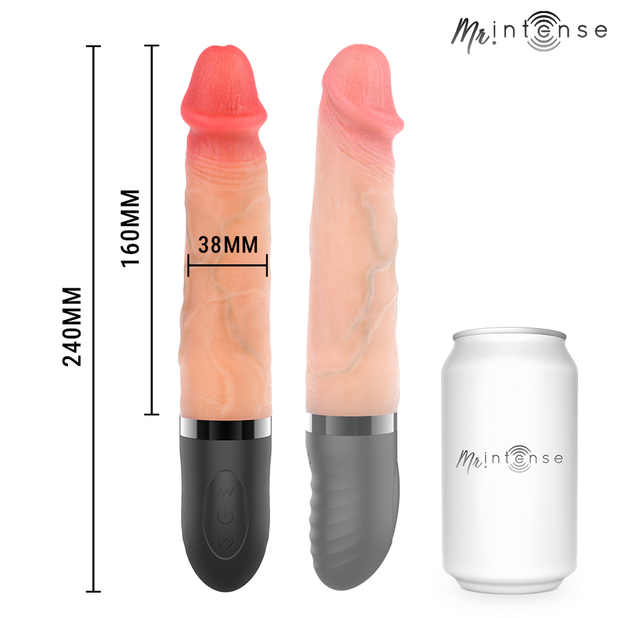 MR INTENSE - JEAN UP&DOWN VIBRATOR SILICONE WITH HEAT EFFECT 24 CM -Ø- 3.8 CM