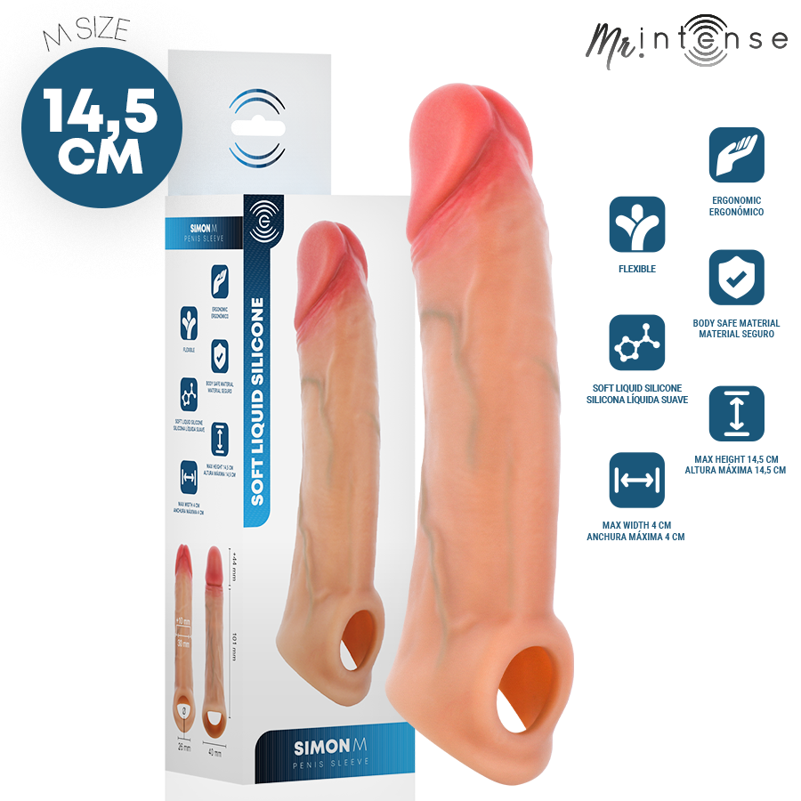 MR INTENSE - SIMON M SILICONE PENIS SLEEVE 14.5 CM -Ø- 4 CM