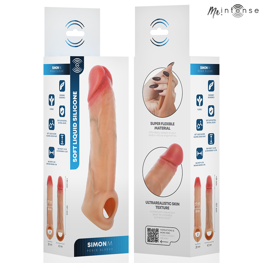 MR INTENSE - SIMON M SILICONE PENIS SLEEVE 14.5 CM -Ø- 4 CM