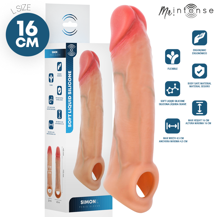 MR INTENSE - SIMON L SILICONE PENIS COVER 16 CM -Ø- 4.5 CM