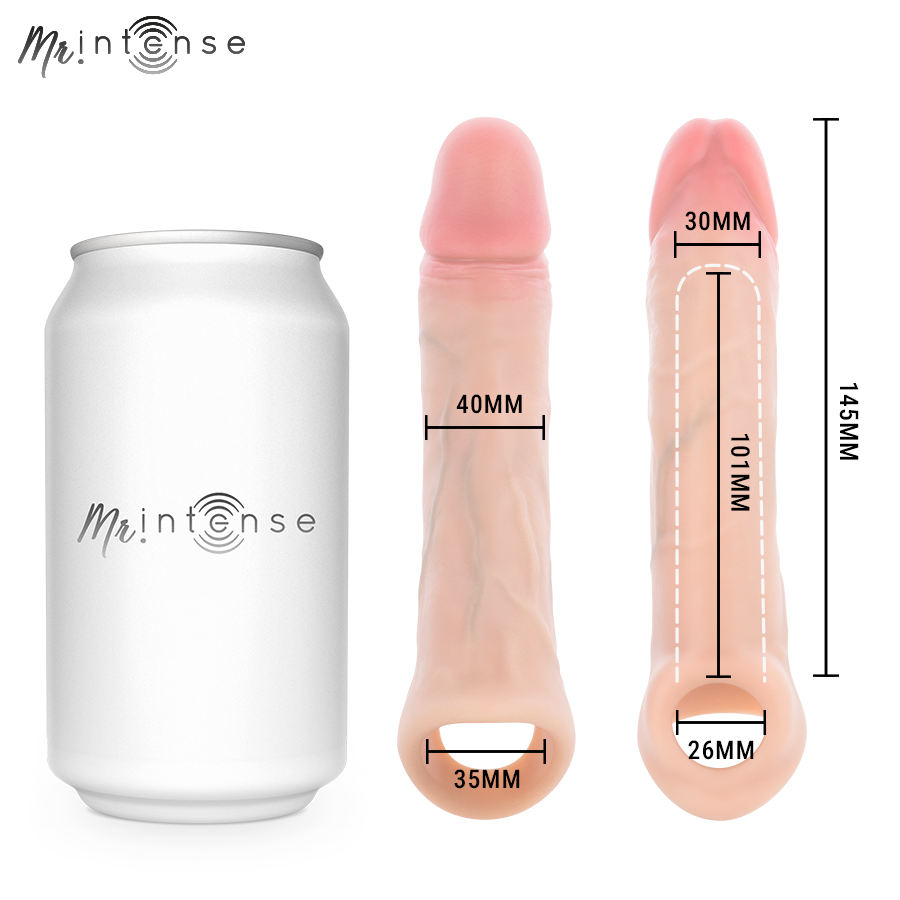 MR INTENSE - ARNOLD M VIBRATOR SILICONE PENIS SLEEVE WITH REMOTE CONTROL 14.5 CM -Ø- 4 CM