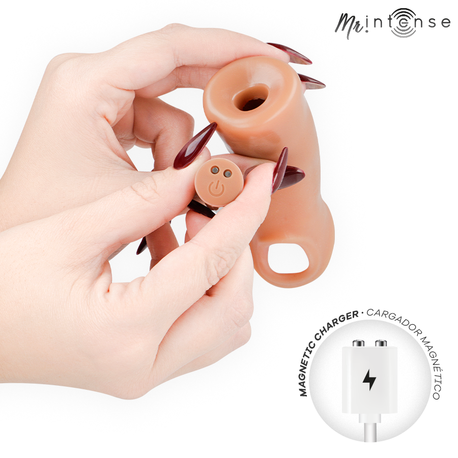 MR INTENSE - ARNOLD L VIBRATOR SILICONE PENIS SLEEVE WITH REMOTE CONTROL 16 CM -Ø- 4.5 CM