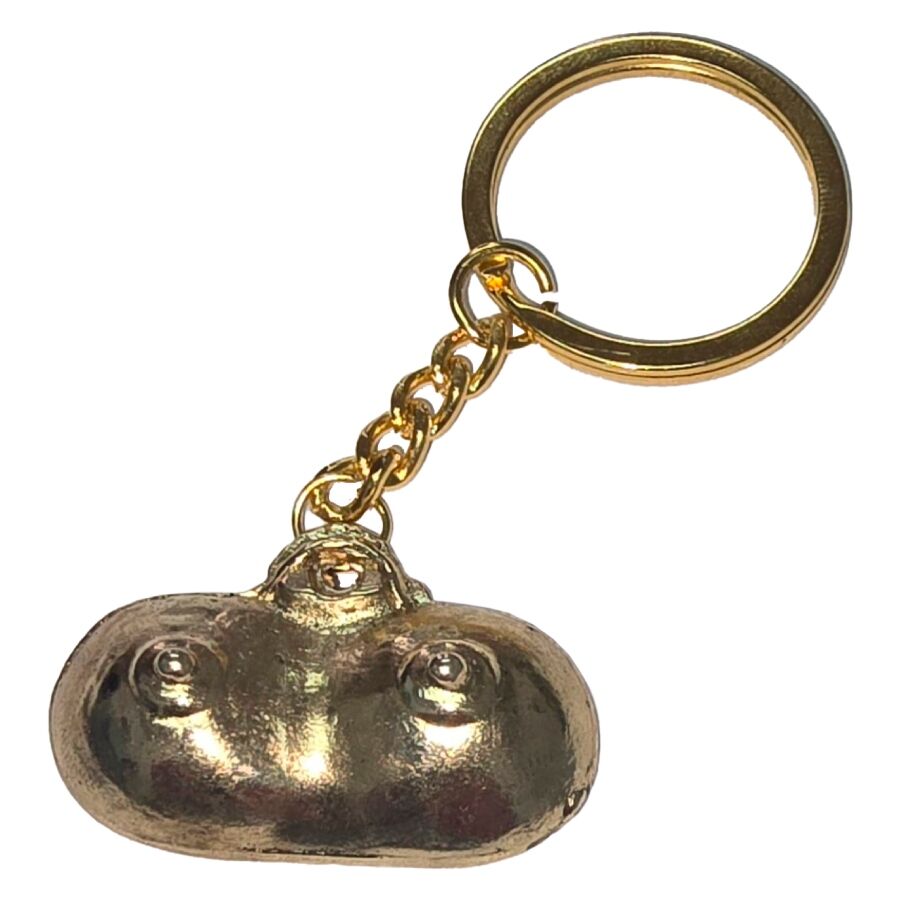 DIABLO PICANTE - GOLD METAL KEYCHAIN WITH BREASTS