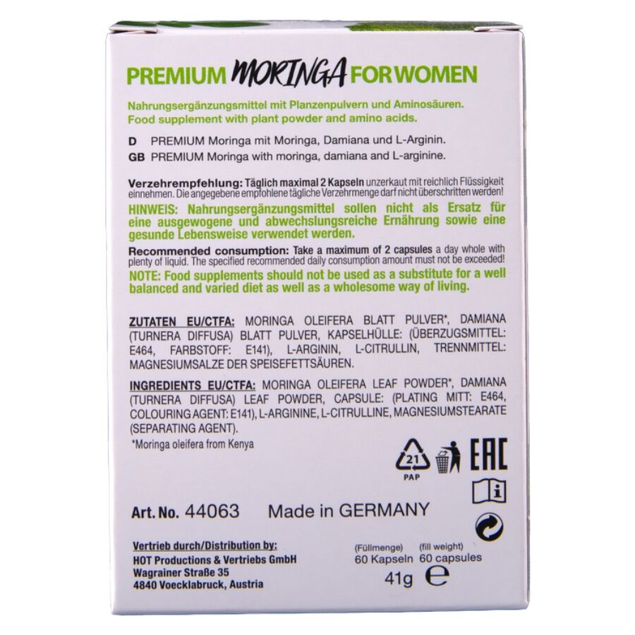 HOT - MORINGA WOMEN CAPS WOMAN 60 UNITS