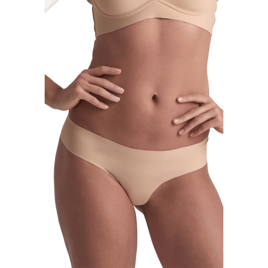 BYE-BRA - INVISIBLE THONG 2 PACK BEIGE & BLACK SIZE L