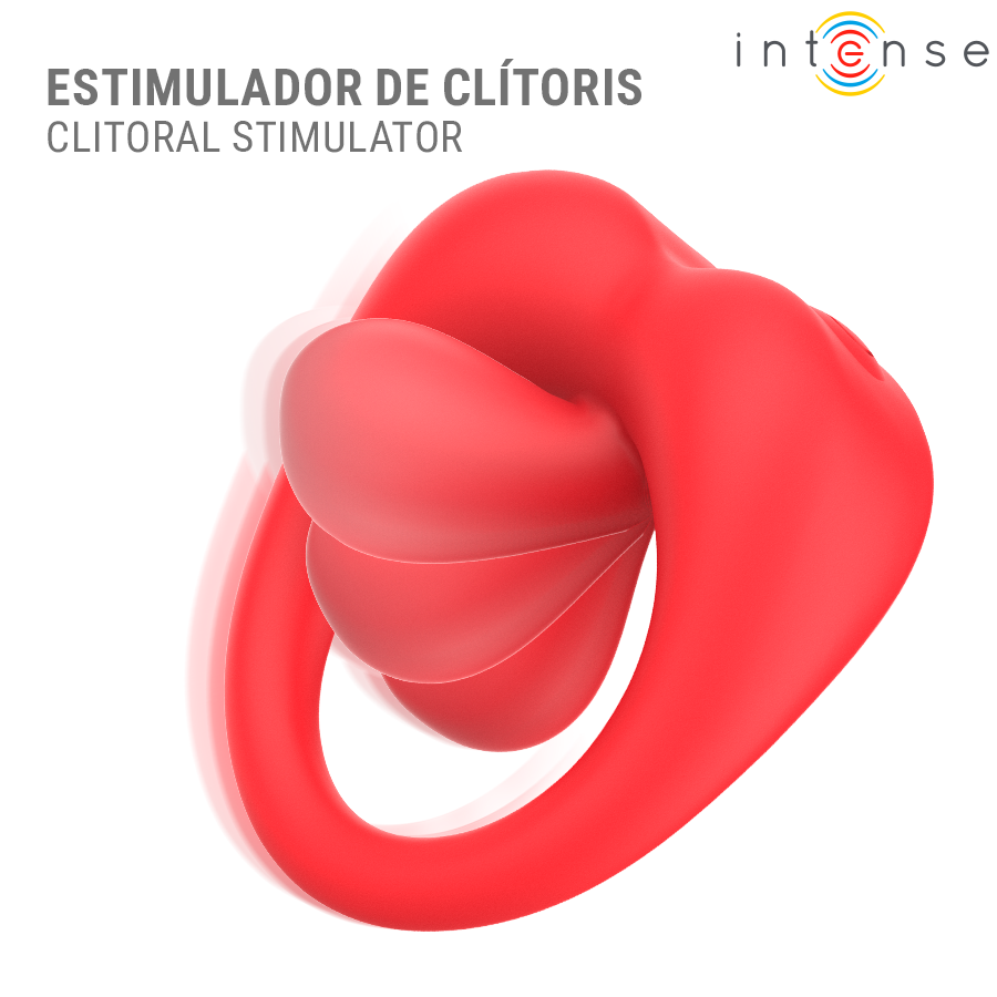 INTENSE - RUSSELL VIBRATING PENIS RING WITH CLITORIS STIMULATION RED