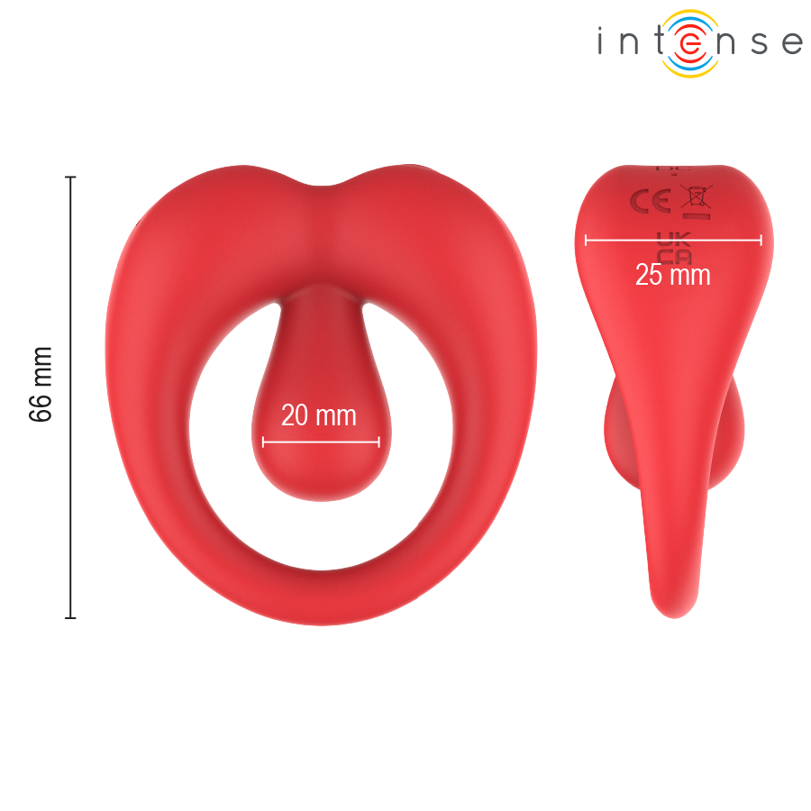 INTENSE - RUSSELL VIBRATING PENIS RING WITH CLITORIS STIMULATION RED