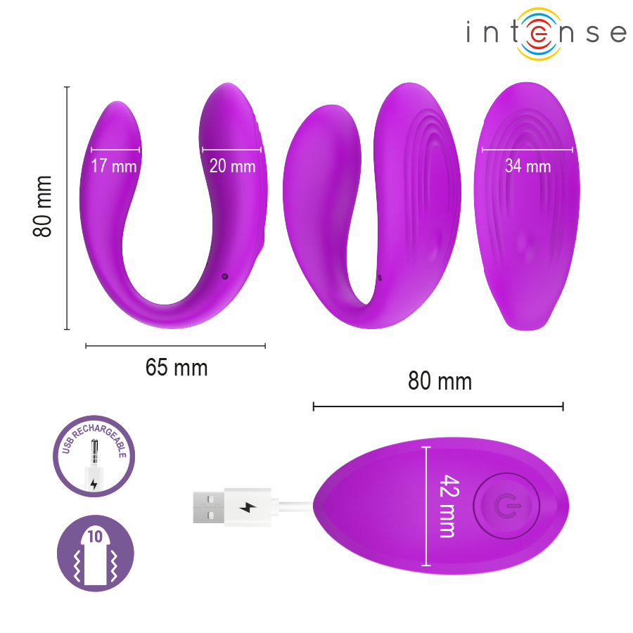 INTENSE - NORA VIBRATING CLAMP STIMULATOR PURPLE