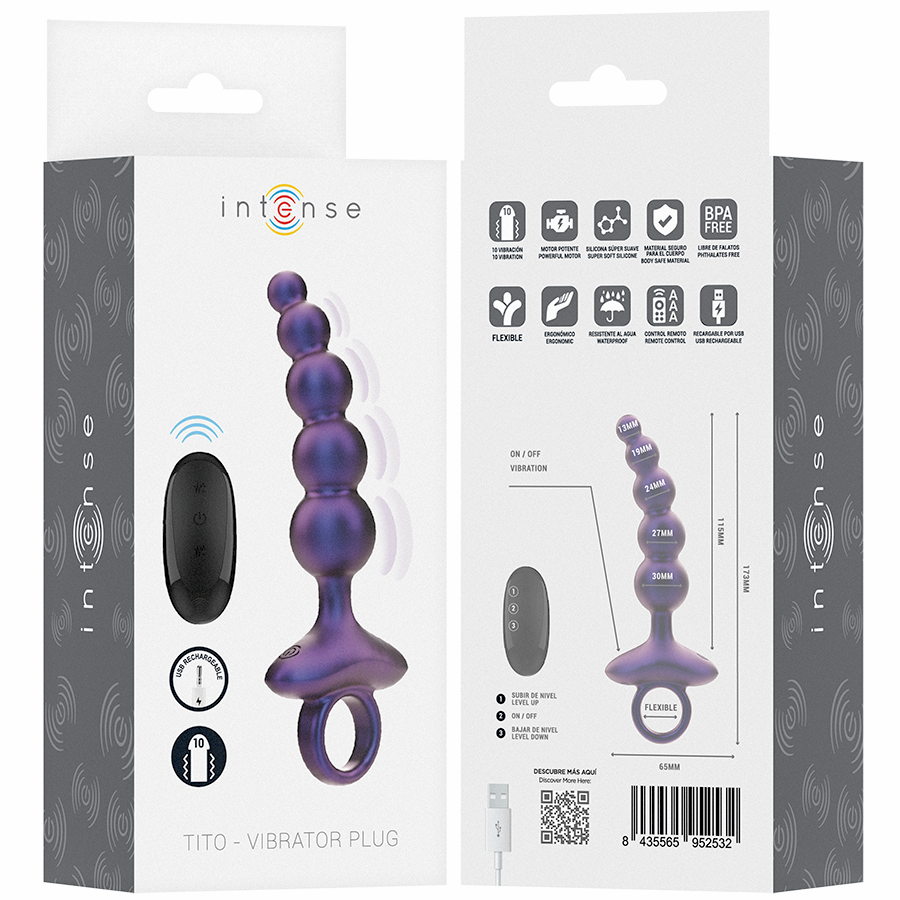 INTENSE - TITO VIBRATING ANAL PLUG MODEL 3 REMOTE CONTROL