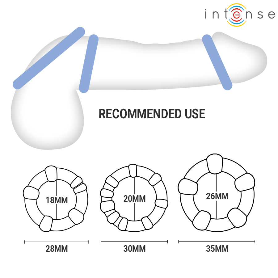 INTENSE - BOURNE SET OF 3 PENIS RING