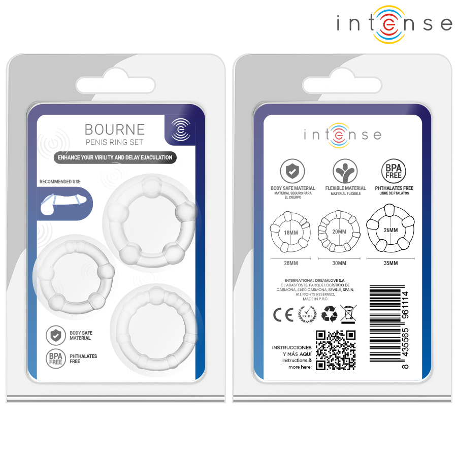 INTENSE - BOURNE SET OF 3 PENIS RING