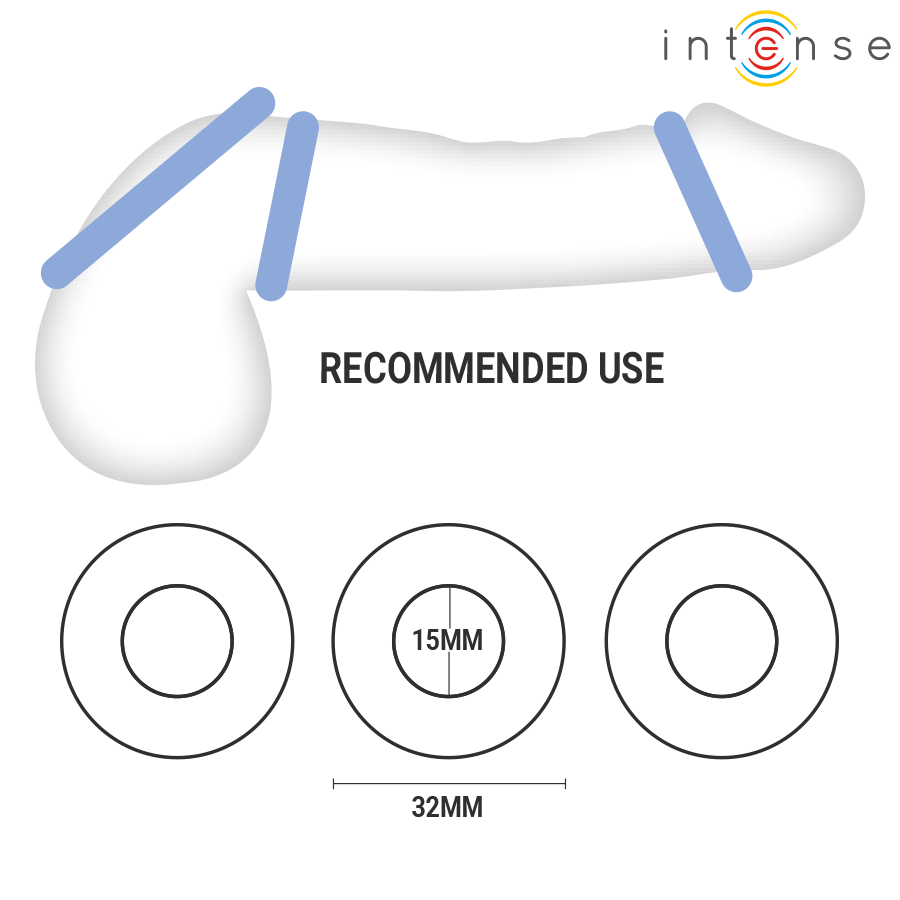 INTENSE - WICK SET OF 3 PENIS RINGS VARIOUS COLORS