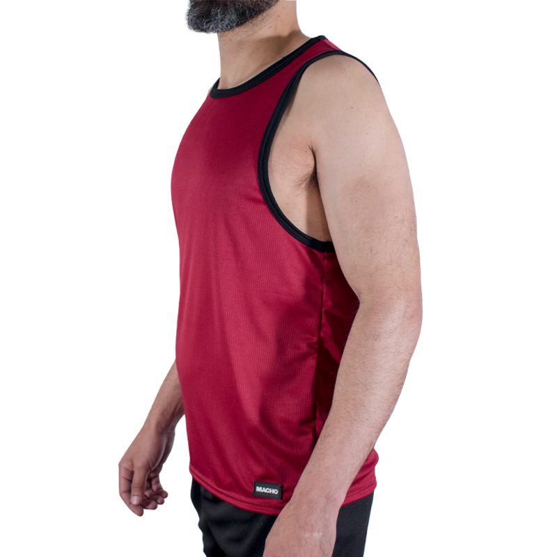 MACHO - CMV003 MAROON GYM T-SHIRT S/M