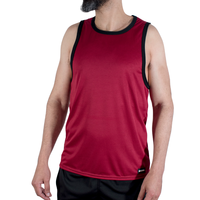 MACHO - CMV003 MAROON GYM T-SHIRT S/M