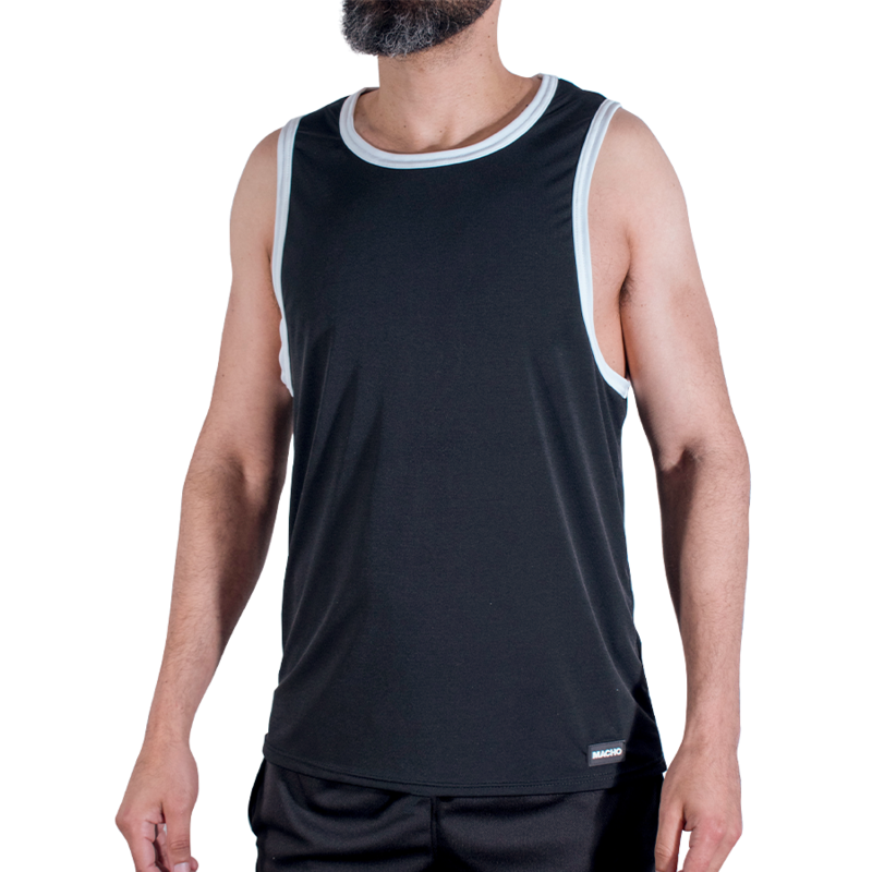 MACHO - CMV004 BLACK GYM T-SHIRT L/XL