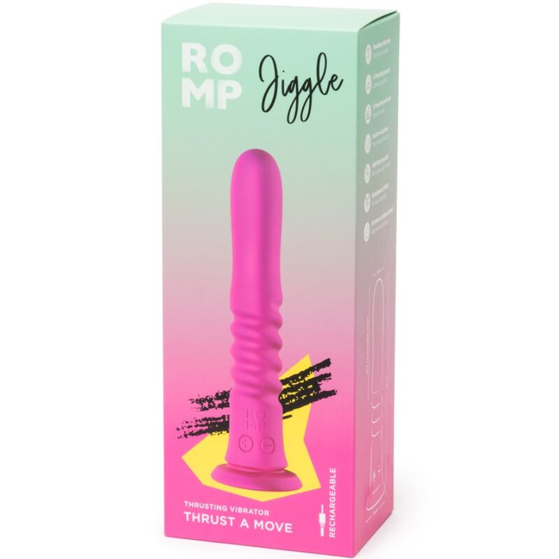 ROMP - JIGGLE UP AND DOWN VIBRATOR WITH PINK SUCTION CUP